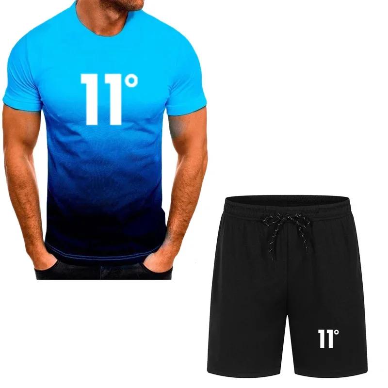 Ropa deportiva para hombre, traje de verano, camiseta de manga corty pantalones cortos, conjunto de 2 piezas de seca